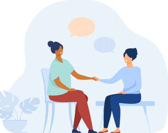 A caregiver and an older adult sharing a moment at home